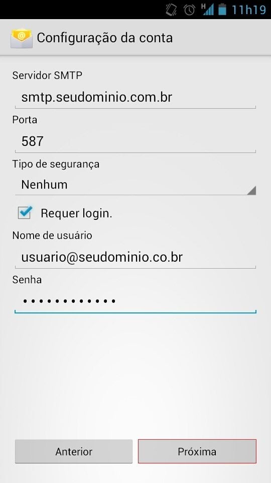 Configurar email no Android