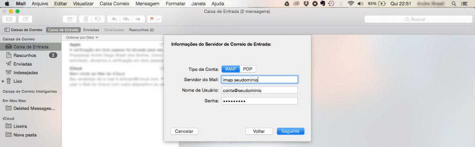 Configurando seu email no Mac