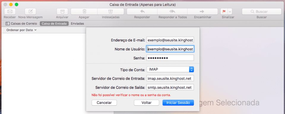 Apple Mail - Configuração IMAP