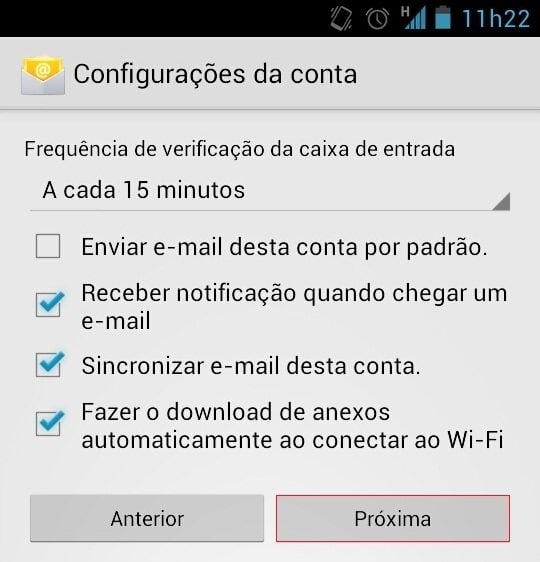 Configurar email no Android