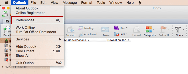 Configurando sua conta de email no Outlook 2011