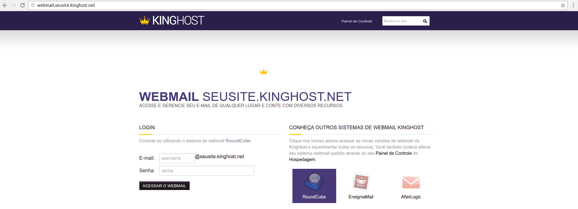 Webmail KingHost