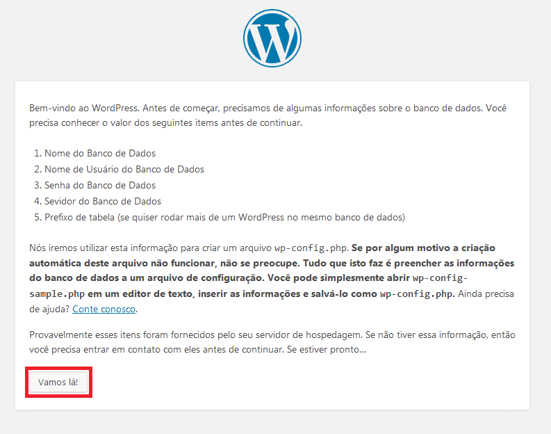 Instalação do WordPress.