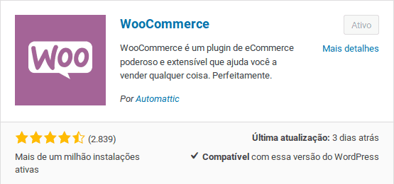 Plugin para loja virtual WooCommerce